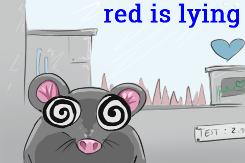 red is lying