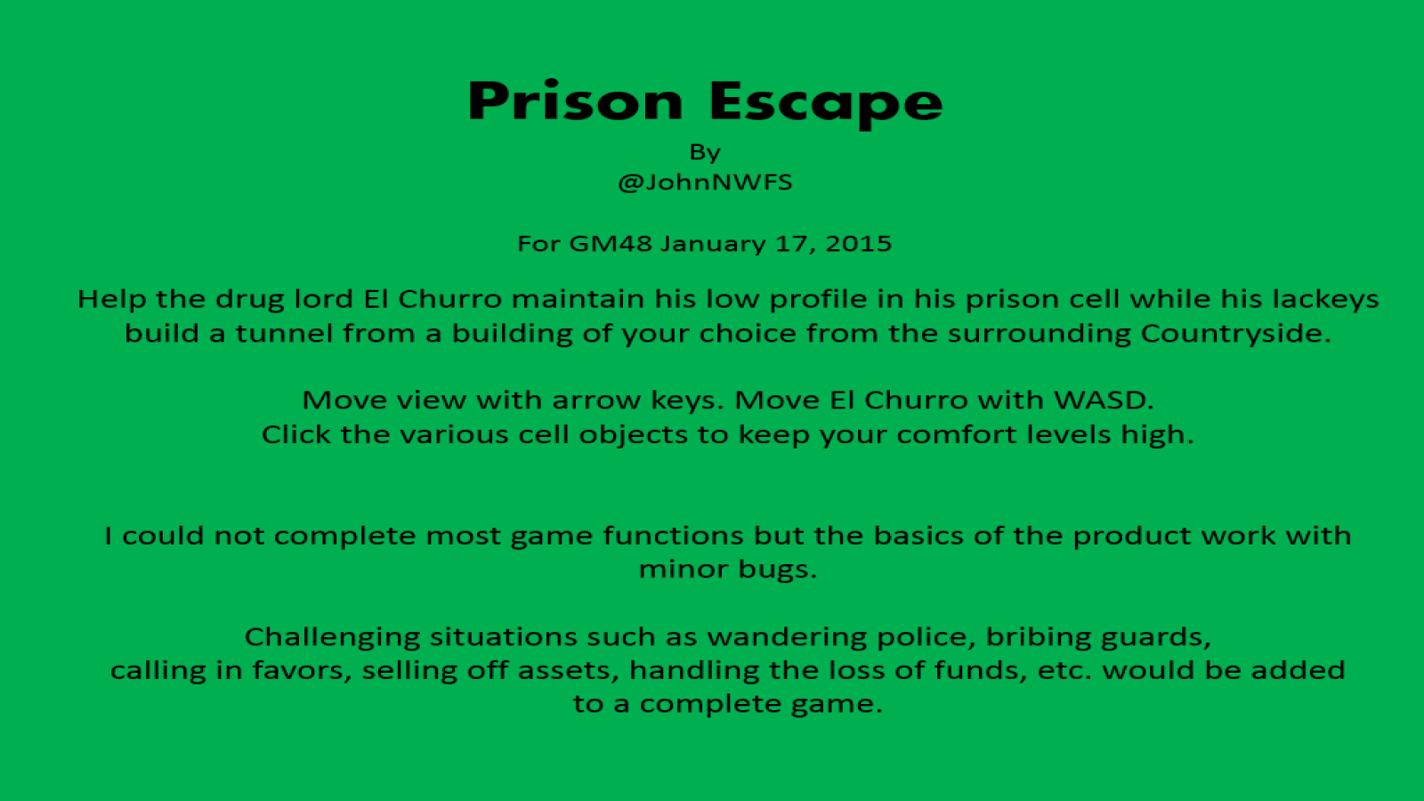 Prison Escape: Help El Churro escape by tunnel Cover