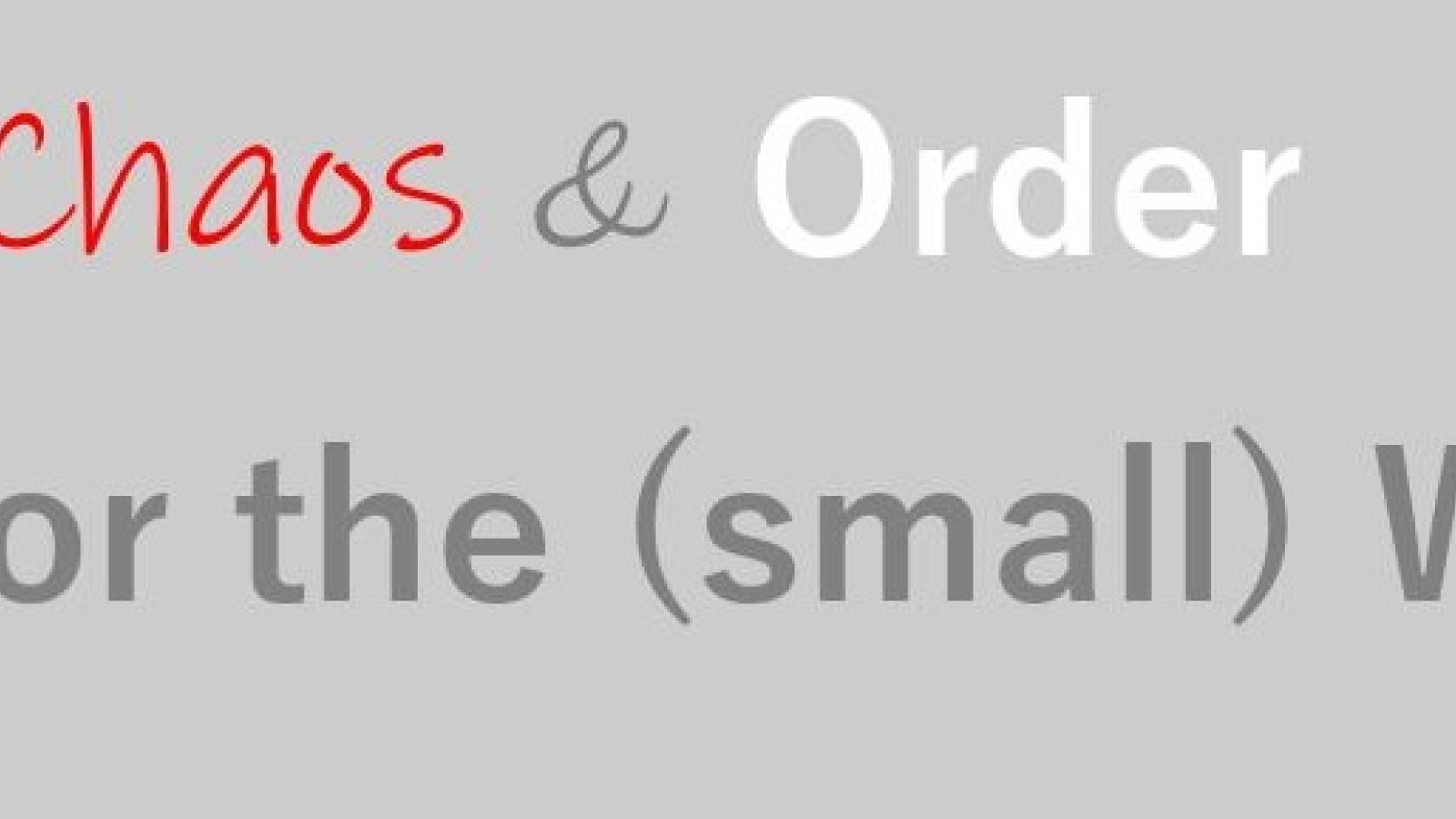 Chaos & Order Cover